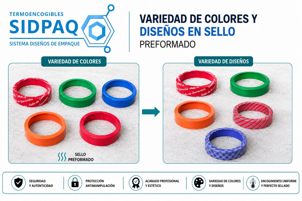 Anillos preformados en variedad de colores lisos e impresos